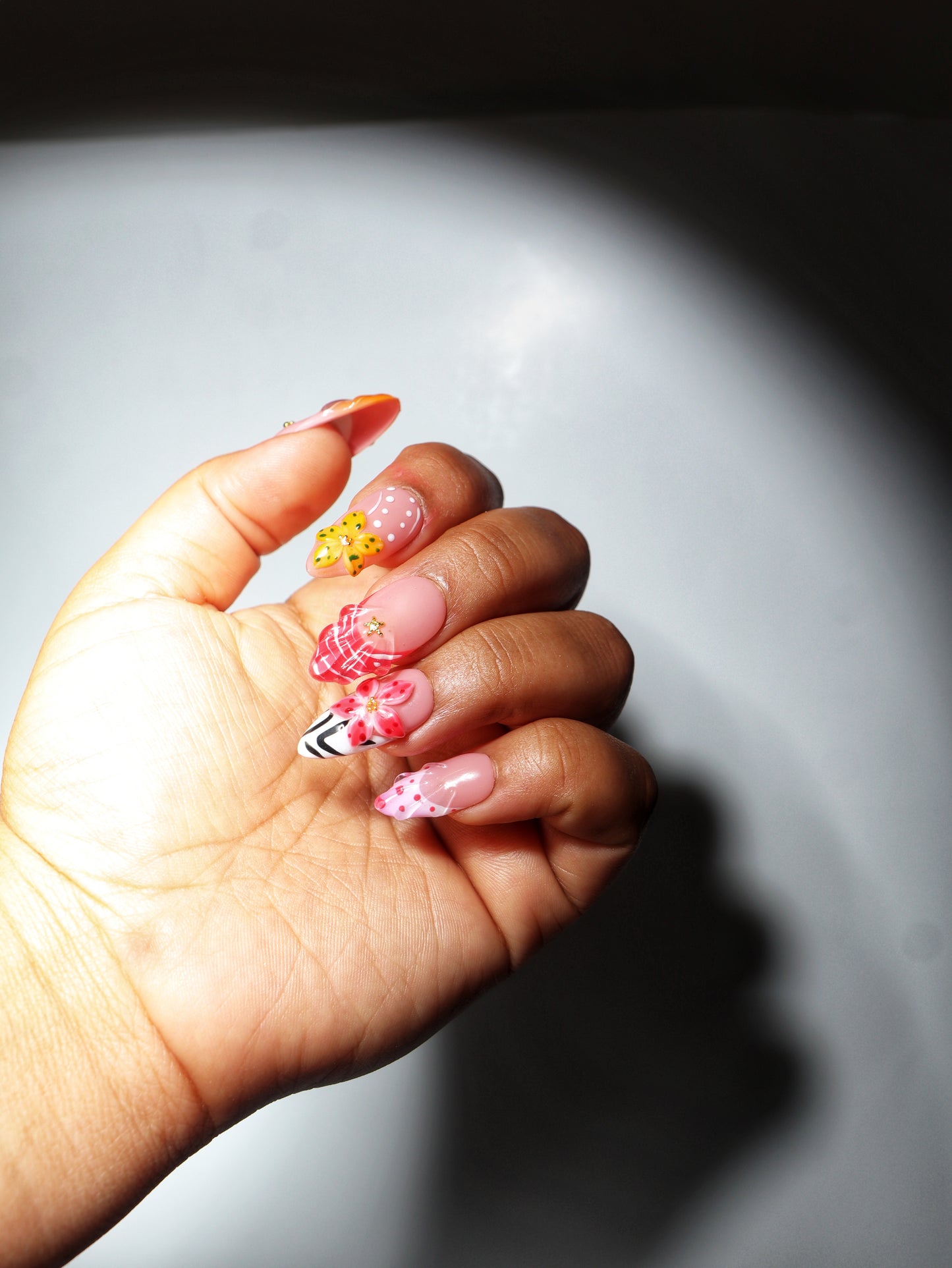 Petal 🌺-Handmade Pop On Acrylic Press On Nails