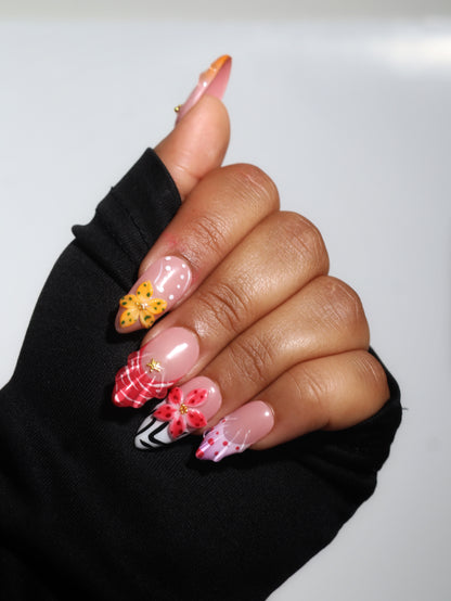 Petal 🌺-Handmade Pop On Acrylic Press On Nails