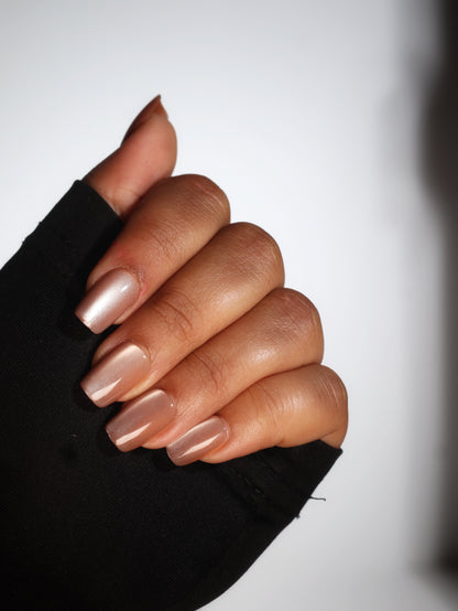 Champagne -Cat eye design Press-on Nails